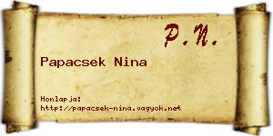 Papacsek Nina névjegykártya